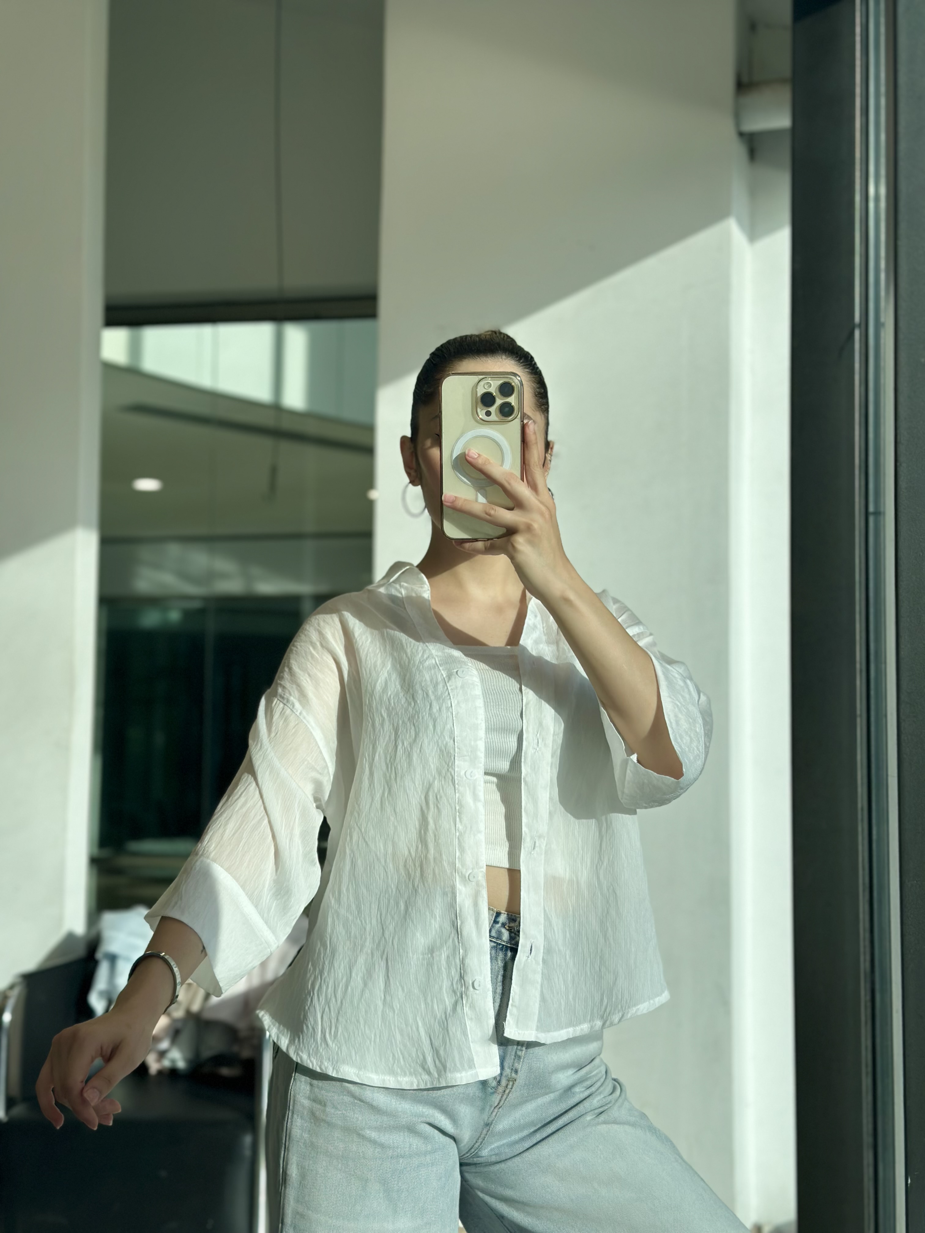 شومیز شیشه ای سفید